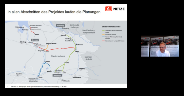 Projektleiter Hudaff führt digital durch die Informationsveranstaltung.