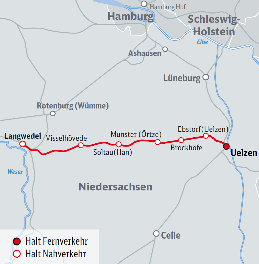 Detailkarte Langwedel–Uelzen